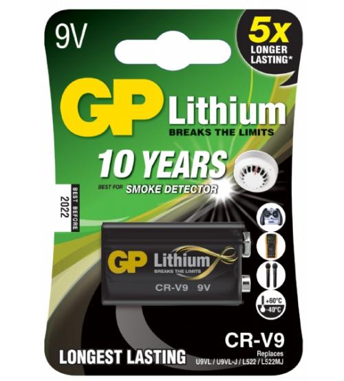 GP Batteries GPCR-V9-C1 Standard Lithium 9V Batteries Carded 1